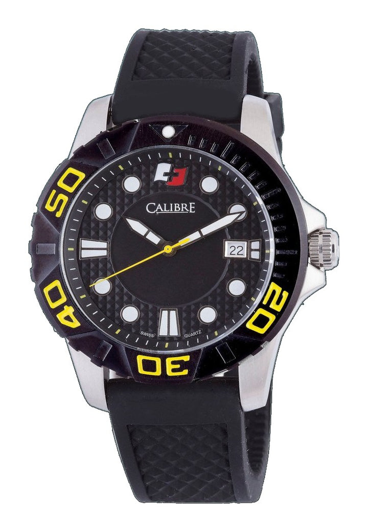 Akron Black yellow -Black | Black Dial