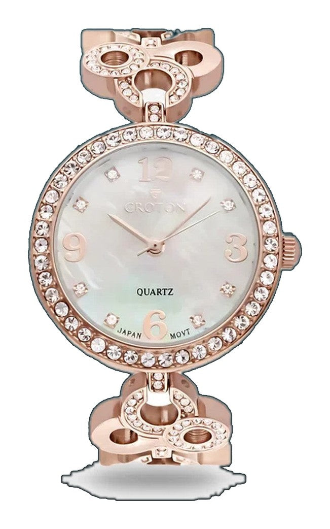 Tramonta Ladies Mother of Pearl Dial Watch with Crystal Bezel & Bracelet