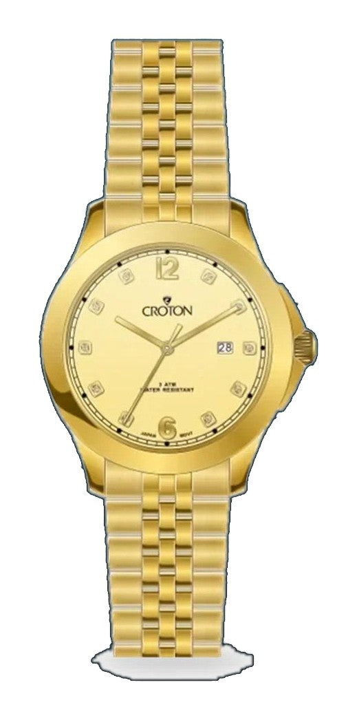 Croton's Ladies Stainless Steel Watch with Diamond Markers  |  Dial