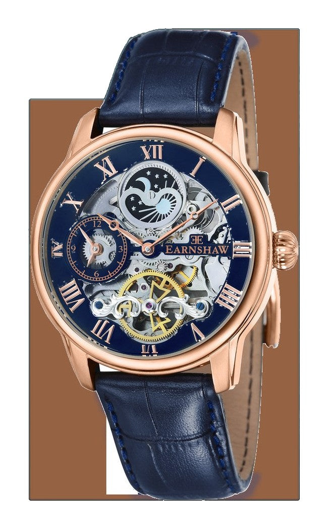 Thomas Earnshaw Longitude Automatic Skeleton Blue / Leather | Blue Dial