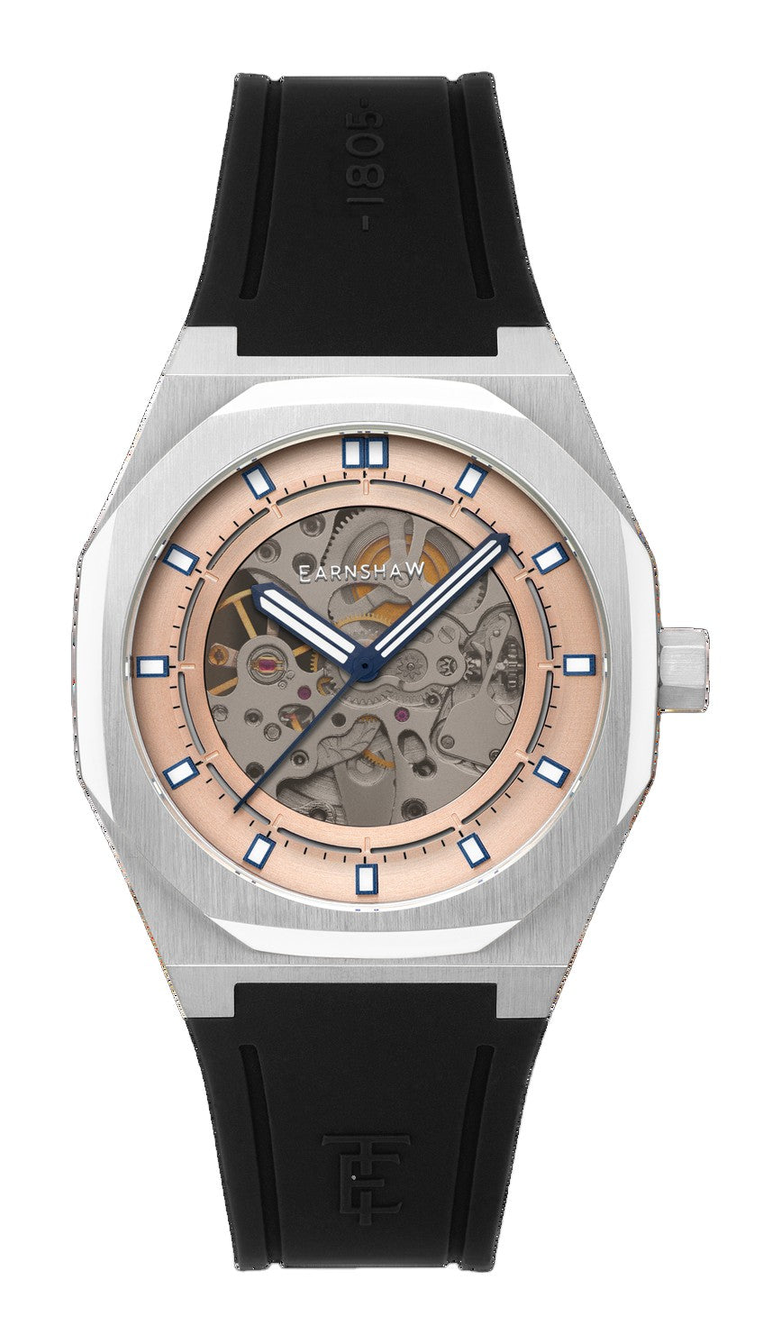 Discovery Drake Skeleton Automatic Rose Gold / Black Silicone | Rose Gold Dial