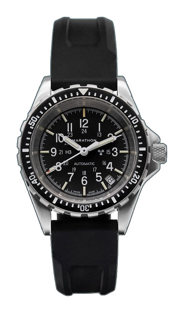 Divers Auto Medium Search and Rescue Black NGM/Rubber | Matte Black Dial