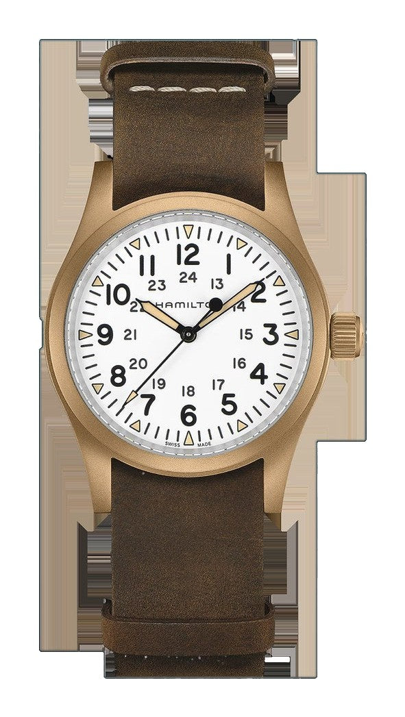 KHAKI FIELD White / Leather White Dial