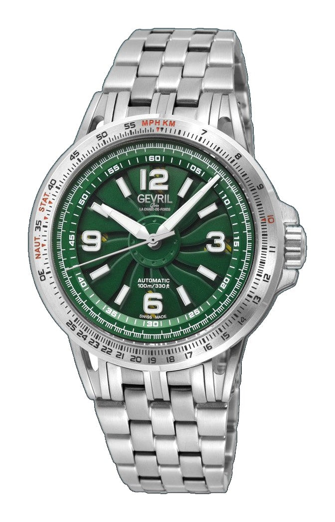 Wind Master Automatic Gevril Men's Automatic Wind Master Green Dial Stainless Steel Bracelet | Green Dial