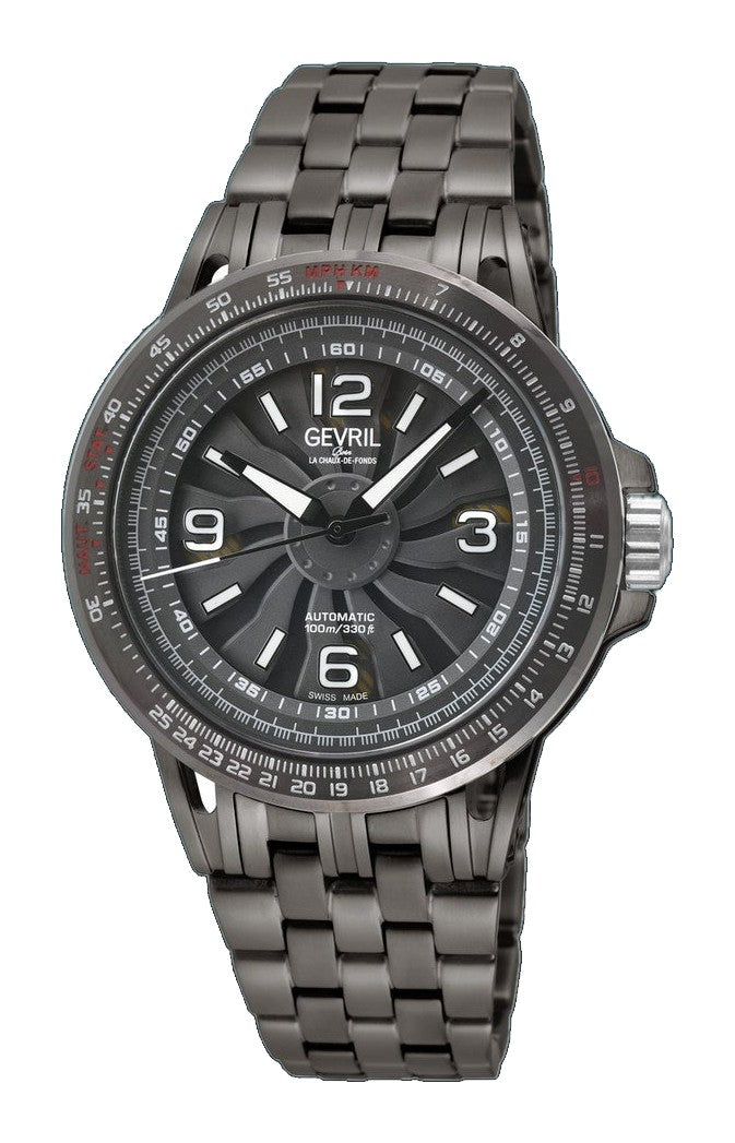 Wind Master Automatic Gevril Men's Automatic Wind Master Gray Dial IP/GUN Stainless Steel Bracelet | Gray Dial