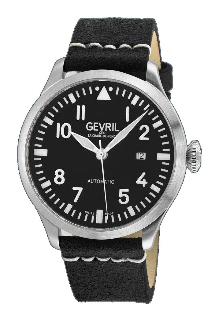 Vaughn Gevril Sellita SW200 Pilot Watch Black