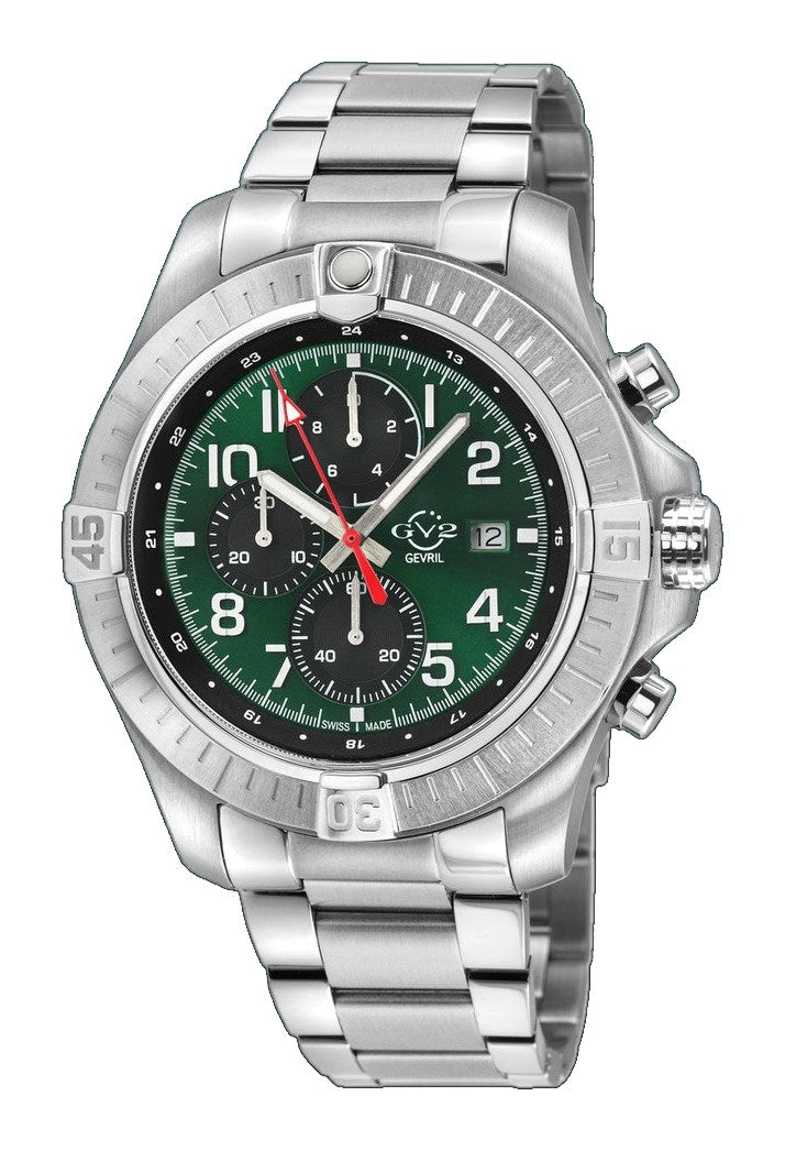 T38 GV2 Swiss Quartz Chronograph, 316L Case, Green Enamel Dial, 316L Bracelet | Green Dial