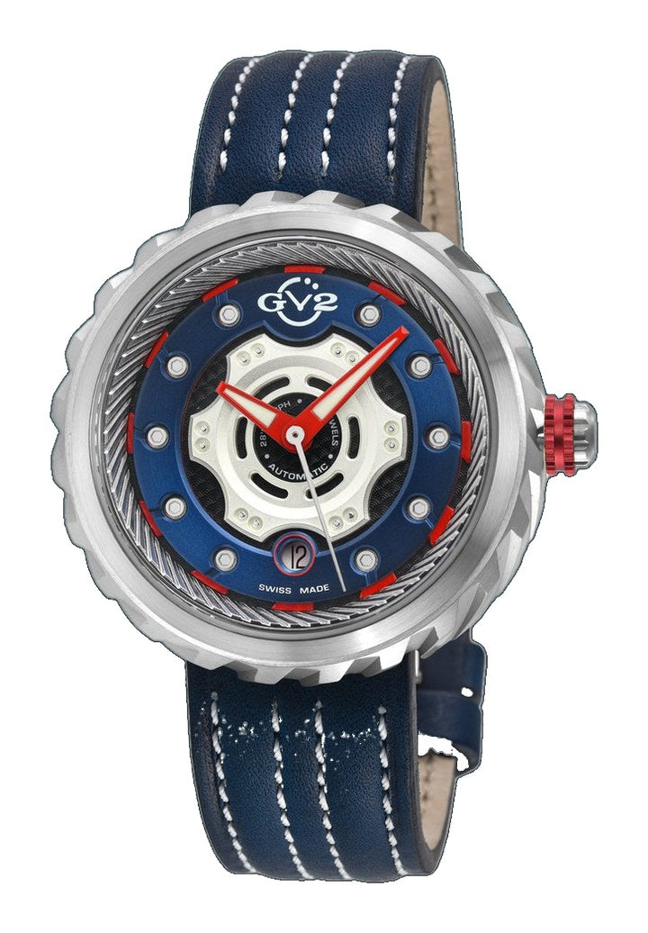 Motorcycle - Sport GV2 Swiss Made Automatic, Blue Dial with multi-layers represents a motorcycle disc braking system | Blue Dial