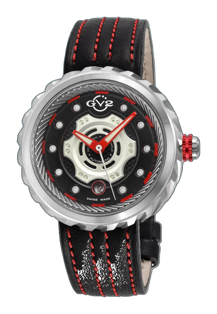 Motorcycle - Sport GV2 Swiss Made Automatic, Black Dial with multi-layers represents a motorcycle disc braking system Black Dial