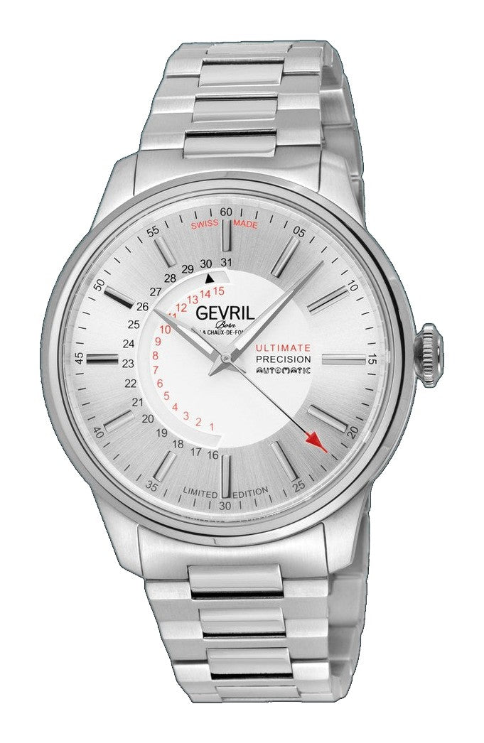 Guggenheim Sellita SW 220 Custom date wheel, SS Case, White dial, SS Bracelet White Dial