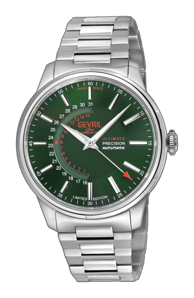 Guggenheim Sellita SW 220 Custom date wheel, SS case, Green dial, SS Bracelet | Green Dial