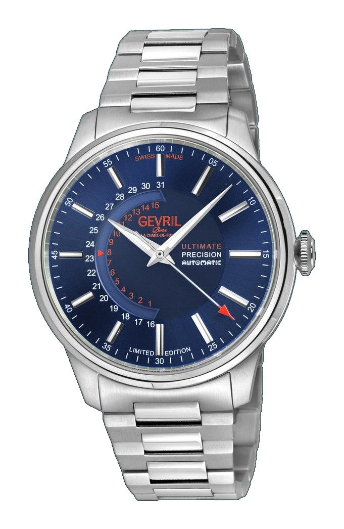 Guggenheim Sellita SW 220custom date wheel, SS case, Blue dial, SS Bracelet | Blue Dial