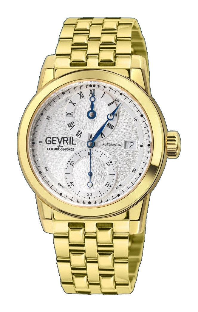 Gramercy Swiss made Automatic Sellita SW266, Gold Case, White Dial, Subdials | White Dial