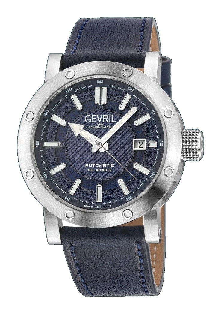 Flat Iron Swiss Made Automatic, 42mm Stainless Steel, Blue Dial, Blue Italian Leather Strap | Blue Dial