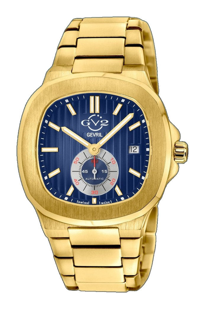 Potente IP Gold/Blue Dial,IP Gold band, Swiss Automatic Dress Watch | Blue Dial