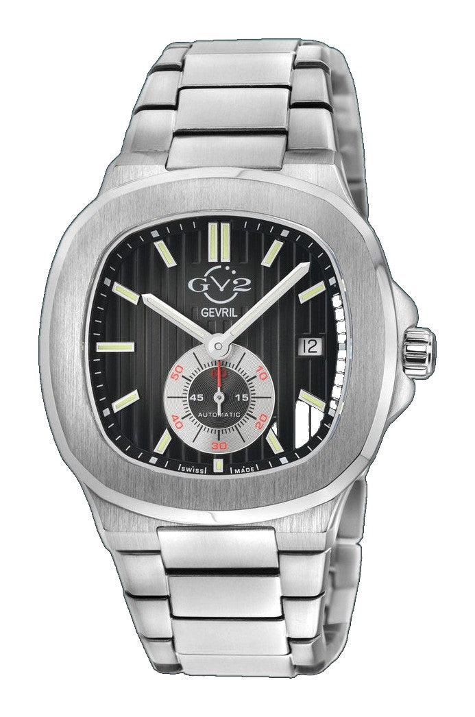 Potente Silver/Black, Silver band, Swiss Automatic Dress Watch | Black Dial