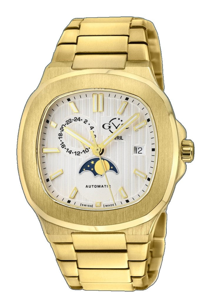 Potente - Moon phase Swiss Automatic, Sellita SW285-1,A, Moon Phase, IPYG Case, White Dial, IPYG Bracelet | White Dial