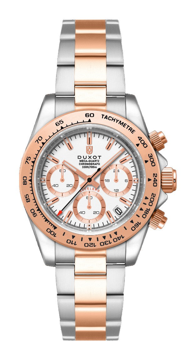 Accelero Chronograph White / Two-tone Stainless Steel | White Dial