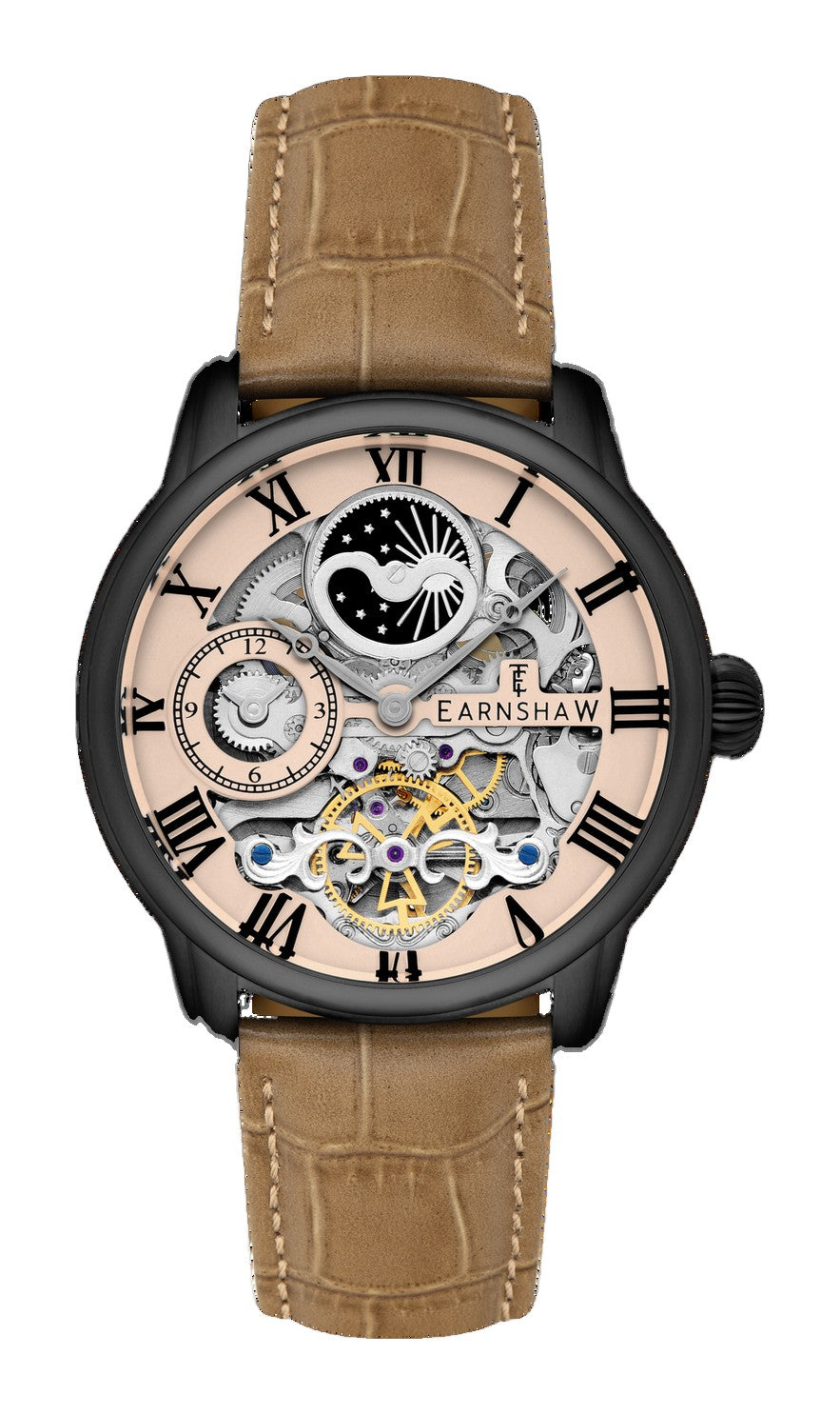 Longitude Automatic Skeleton Tan / Brown Leather | Tan Dial