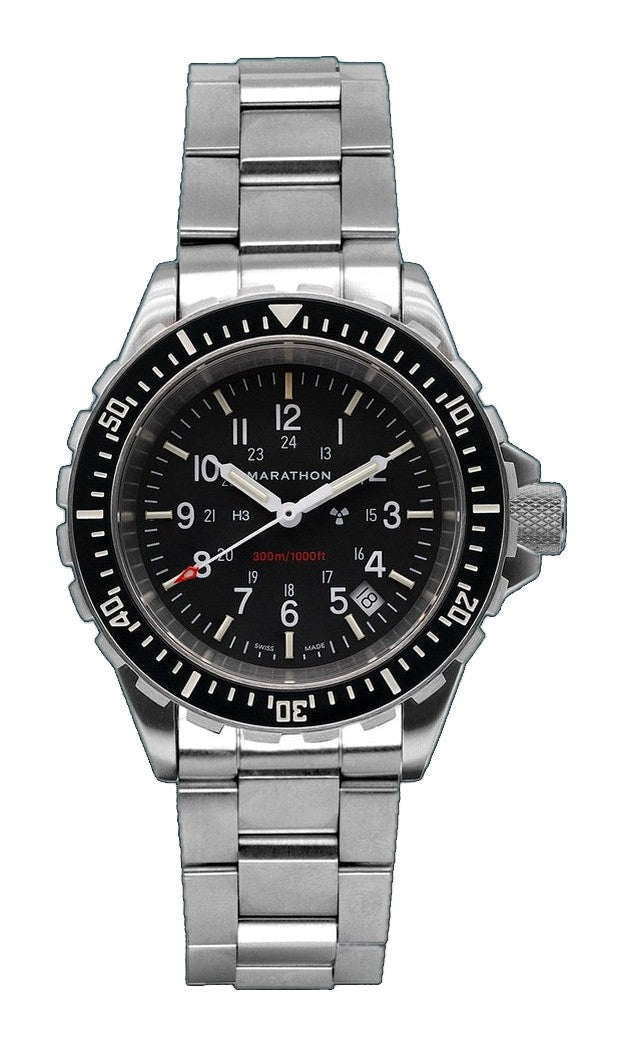 Divers Quartz Black NGM/Steel Bracelet Matte Black Dial