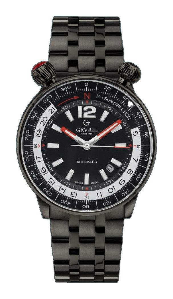 Wallabout Gevrill Wallabout Swiss Automatic Solar Compass Watch | Black Dial