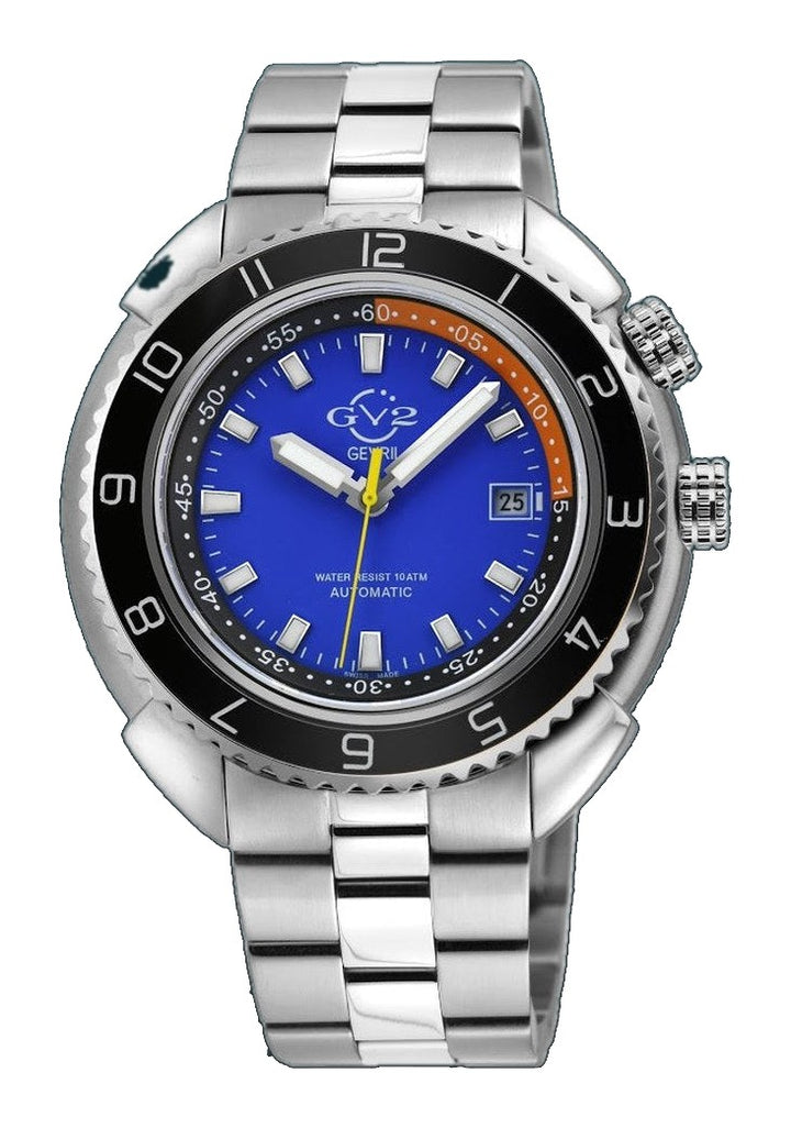 Squalo Swiss Made Automatic Diver watch Ceramic bezel inner rotating ring Blue | Blue Dial
