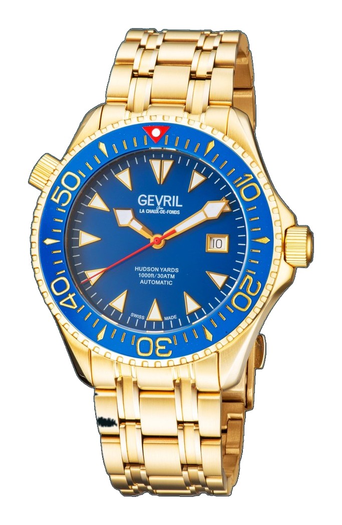Hudson Yards Swiss Made SW200 Automatic Diver watch, Ceramic Rotating bezel, helium valve | Blue Dial