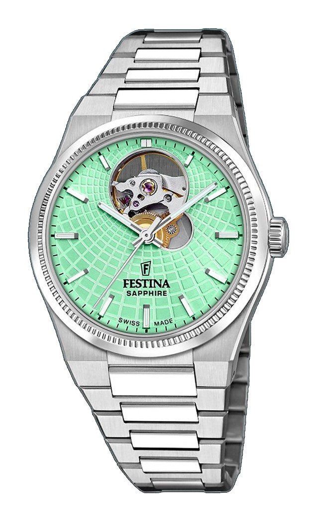 Rive Open Heart Green / Stainless Steel | Green Dial