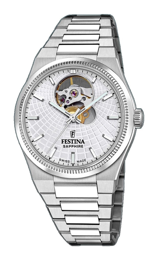 Rive Open Heart Silver / Stainless Steel Silver Dial
