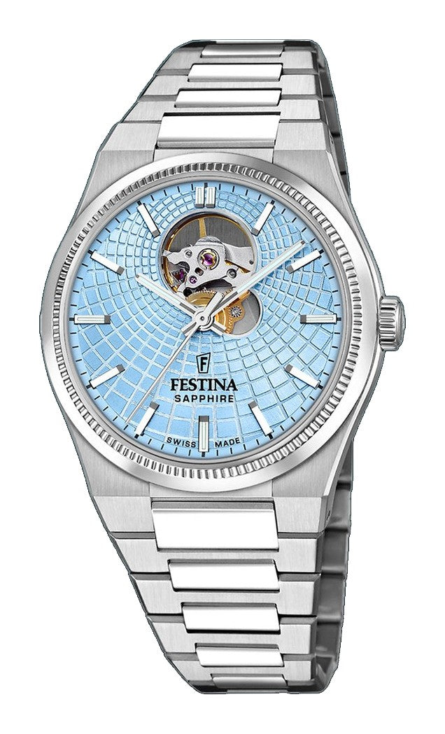 Rive Open Heart Blue / Stainless Steel Blue Dial