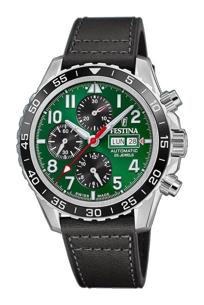 Chronograph Ceramic Green / Leather | Green Dial