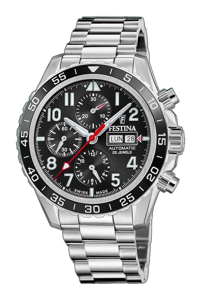 Aviator North Chrono Black / Stainless Steel | Black Dial