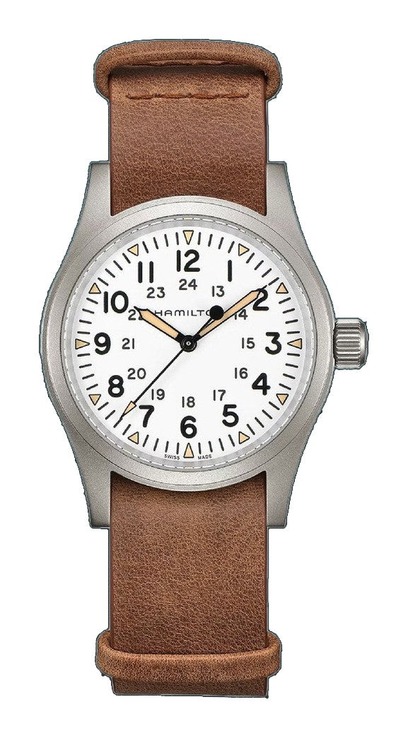 KHAKI FIELD White / Leather White Dial