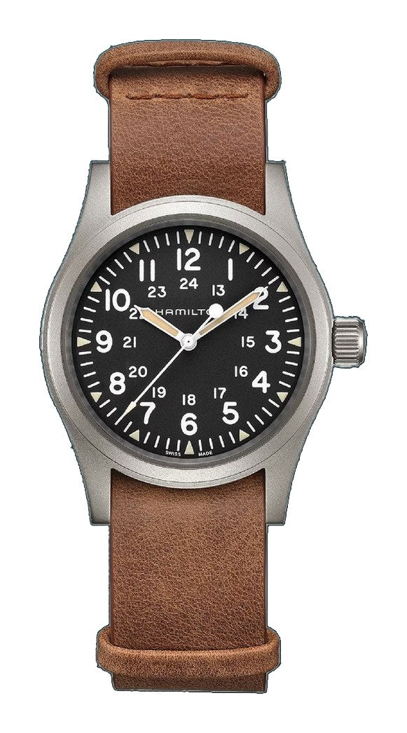 KHAKI FIELD Black / Leather Black Dial