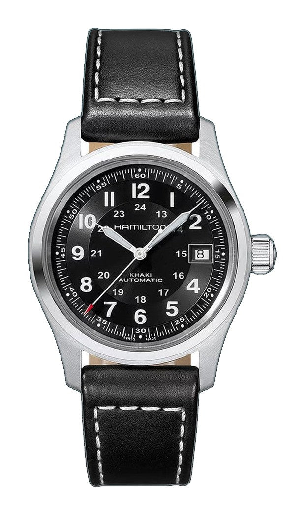 KHAKI FIELD Black / Leather Black Dial