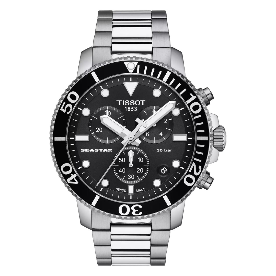 Tissot Seastar 1000 Chronograph Black / Stainless Steel Black Dial