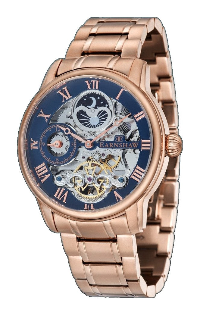 Longitude Automatic Skeleton Watch Black & Ionic Plating Rose Gold / Solid bracelet | Black Dial
