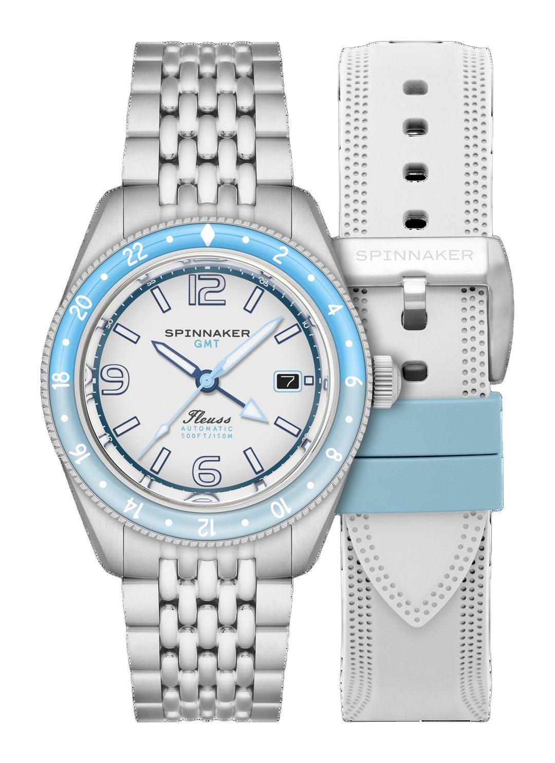 Spinnaker Fleuss GMT Automatic White / Stainless Steel | White Dial