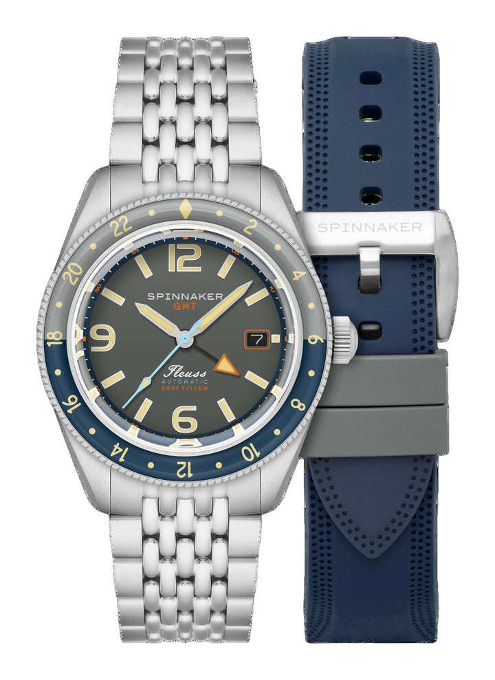 Spinnaker Fleuss GMT Automatic Grey / Stainless Steel | Grey Dial