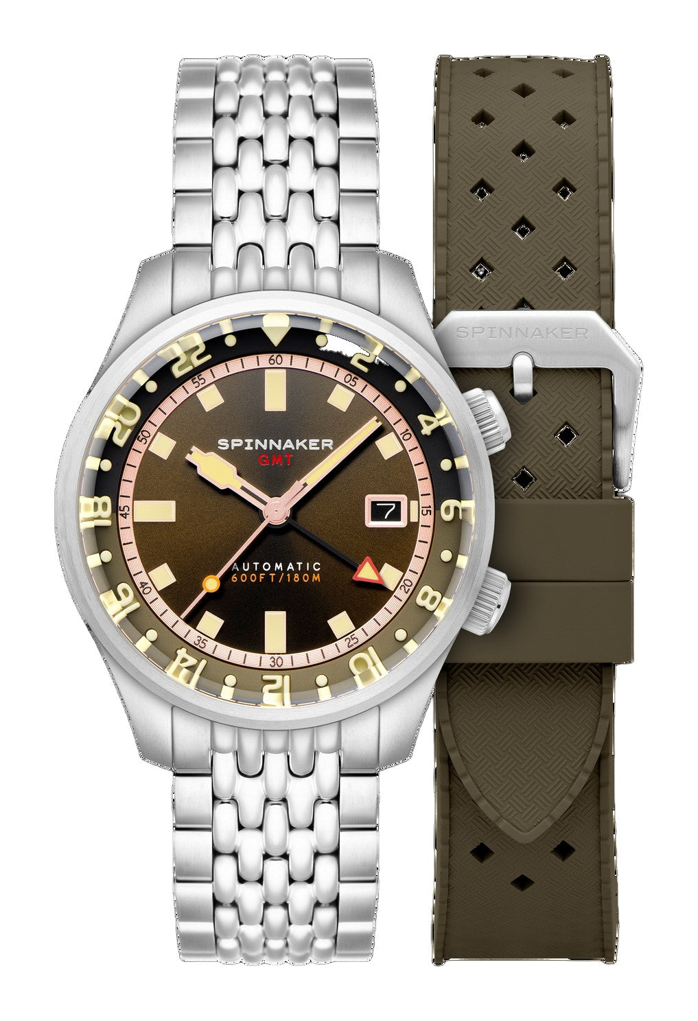 Bradner GMT Automatic Brown / Stainless Steel | Brown Dial