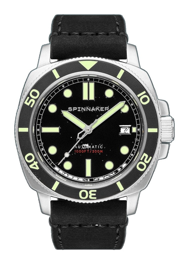 Hull Diver Black / Leather | Black Dial