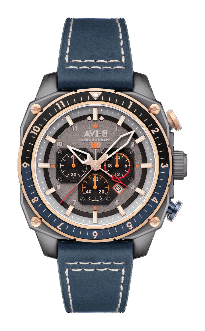 ATLAS DUAL TIME CHRONOGRAPH GREY / LEATHER | Gray Dial