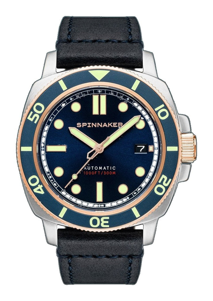 Spinnaker Hull Diver Automatic Blue / Leather | Blue Dial