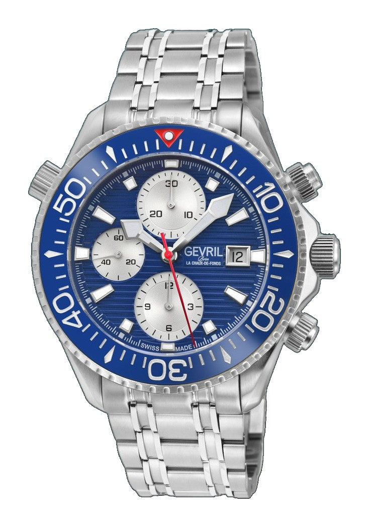 Hudson Yards Chronograph SW500 Chronograph , helium valve Diver Blue