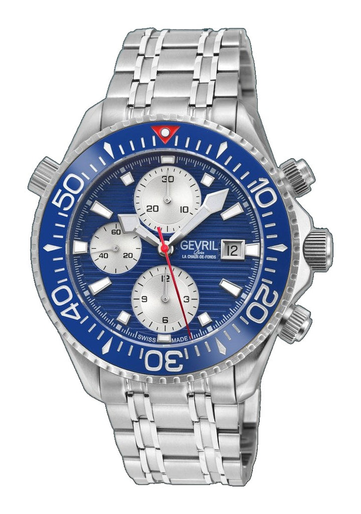 Hudson Yards Chronograph SW500 Chronograph , helium valve Diver Blue