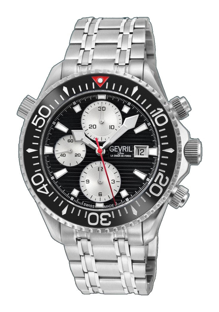 Hudson Yards Chronograph SW500 Chronograph , helium valve Diver Black | Black Dial