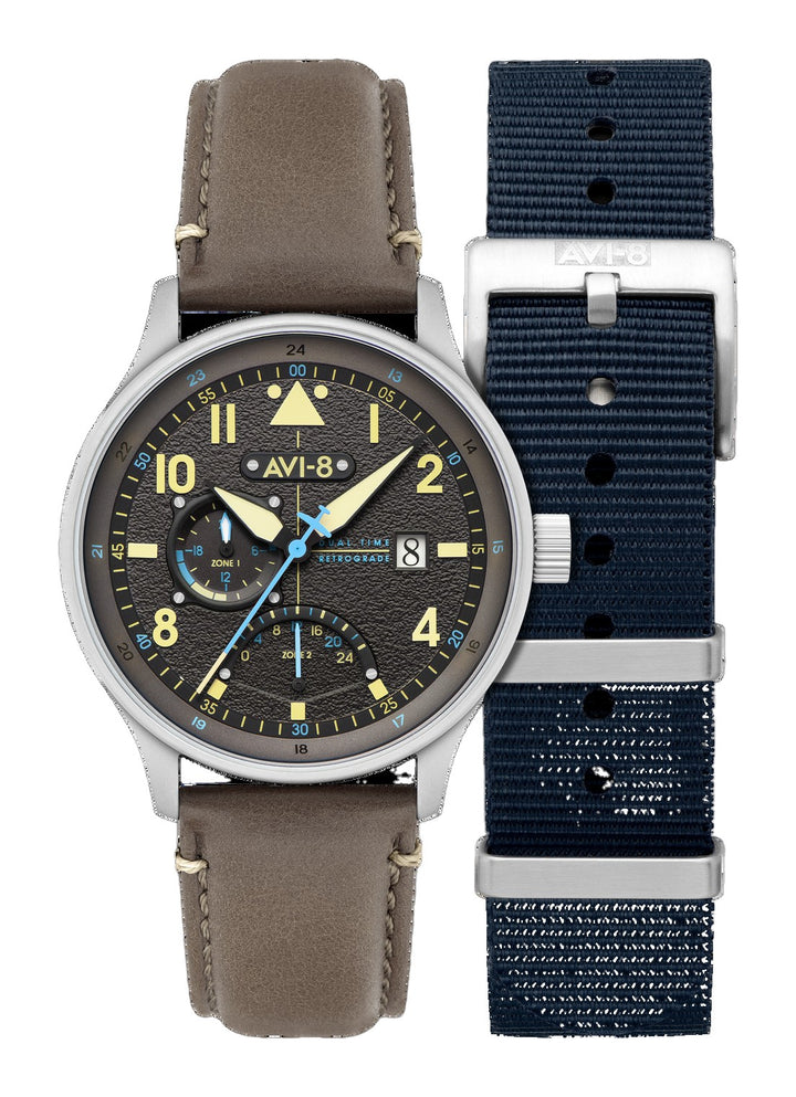 Mckellar Dual Time Grey / Leather | Grey Dial