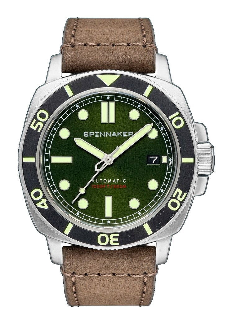 Hull Diver Green / Leather | Green Dial