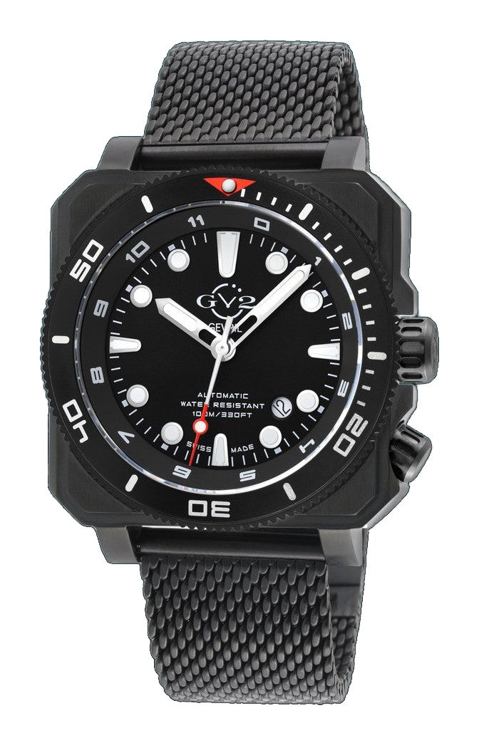 XO Submarine Sellita SW200 rotating bezel Black dial Black PVD Divers watch Mesh | Black Dial