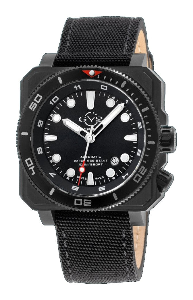 XO Submarine Sellita SW200 rotating bezel Black dial Black PVD Divers watch